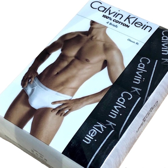Calvin Klein Men's Briefs Classic Fit Cotton 4 Pack XL Black NWT - Picture 1 of 9